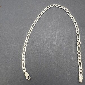 Italian 925 Sterling Silver Figaro Link Bracelet 7.5” Made in Italy